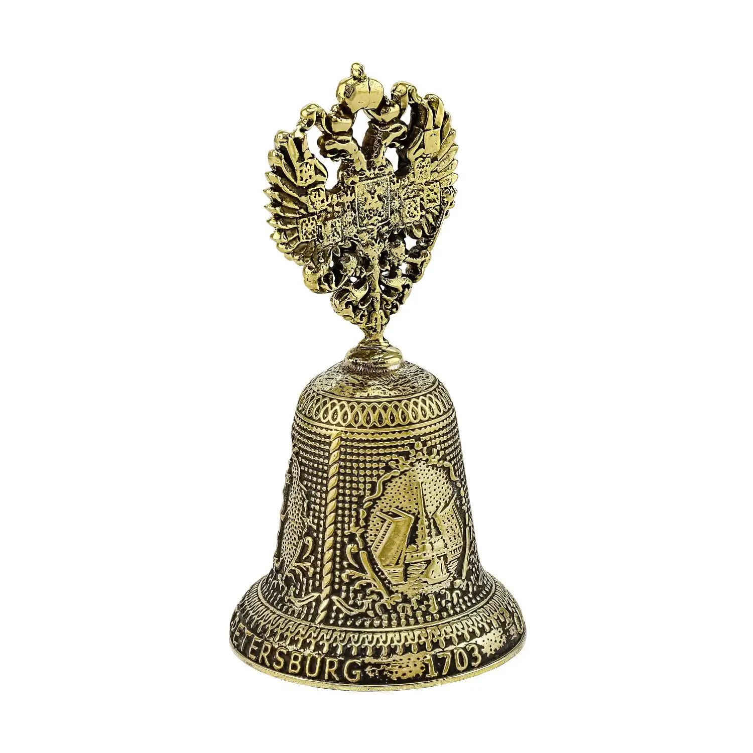 Колокольчик "Санкт-Петербург" латунный с чернением