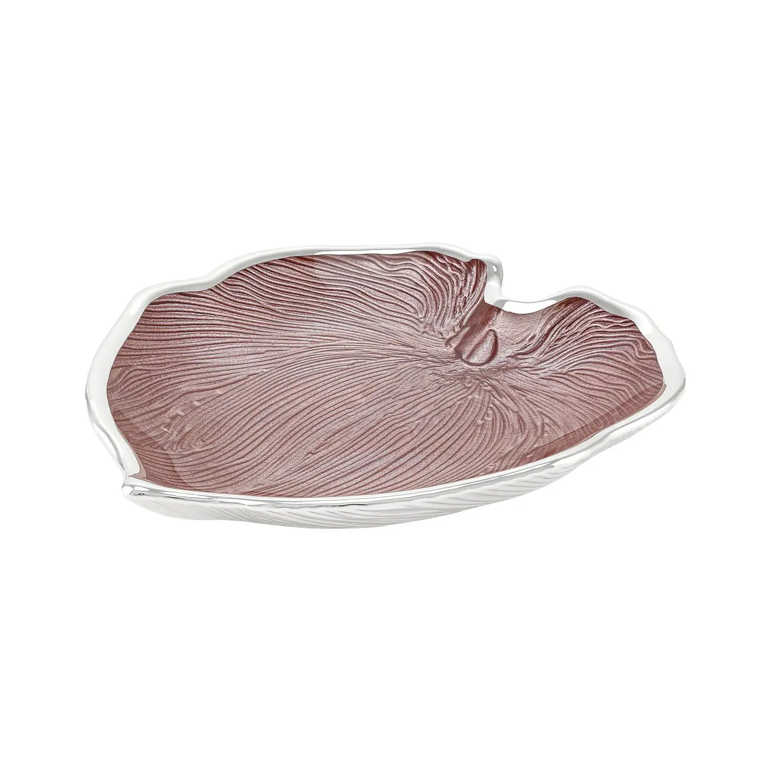 Чаша стеклянная FOGLIA (цвет бледно-розовый) диаметр 15 см