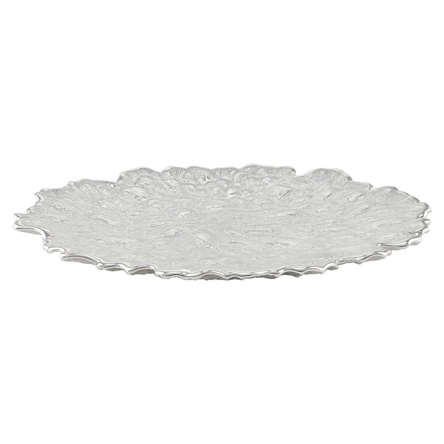 Блюдо стеклянное Moss (цвет серебро) диаметр 32,5 см