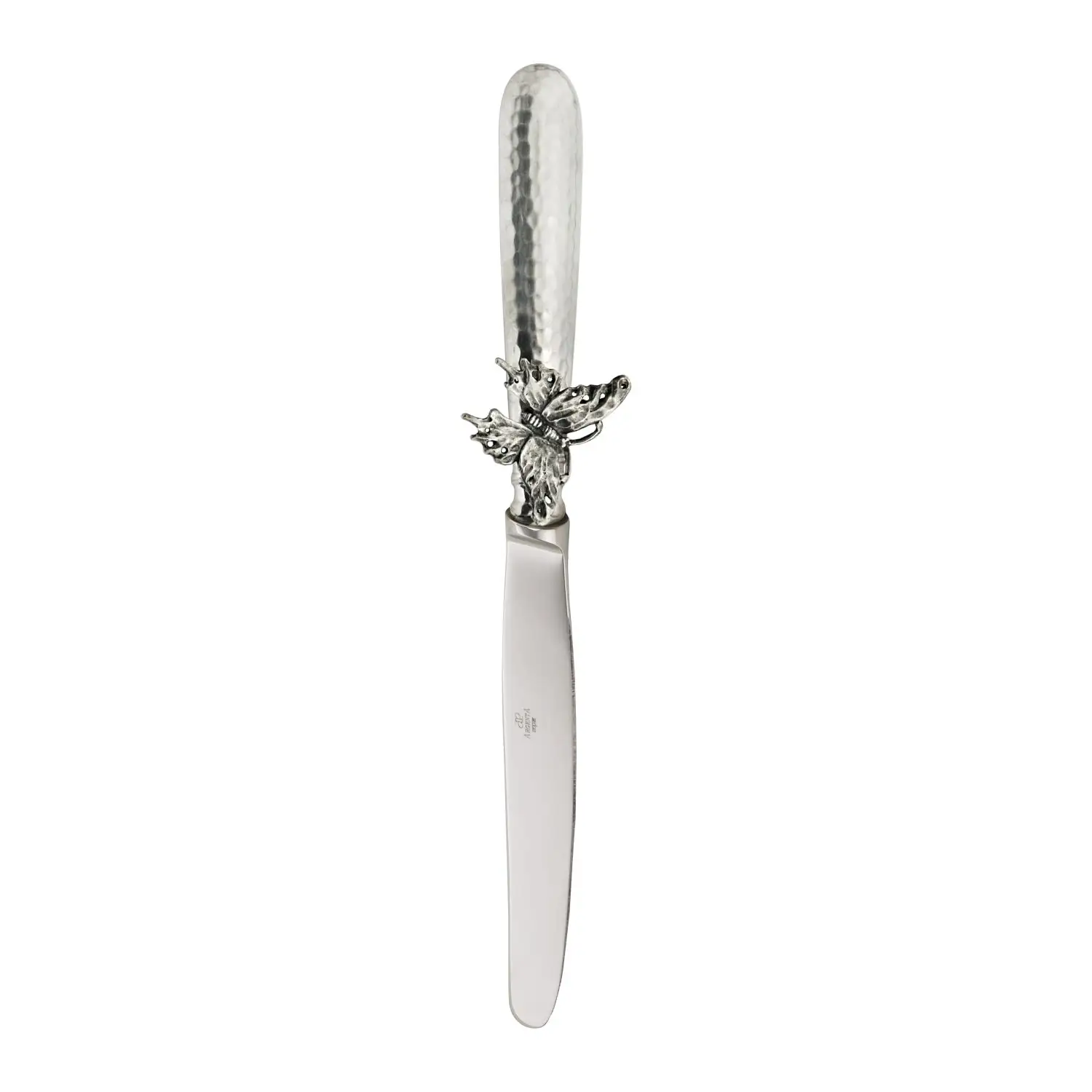 Нож столовый Бабочка медный посеребренный кованый с чернением нож столовый жасмин посеребренный с чернением