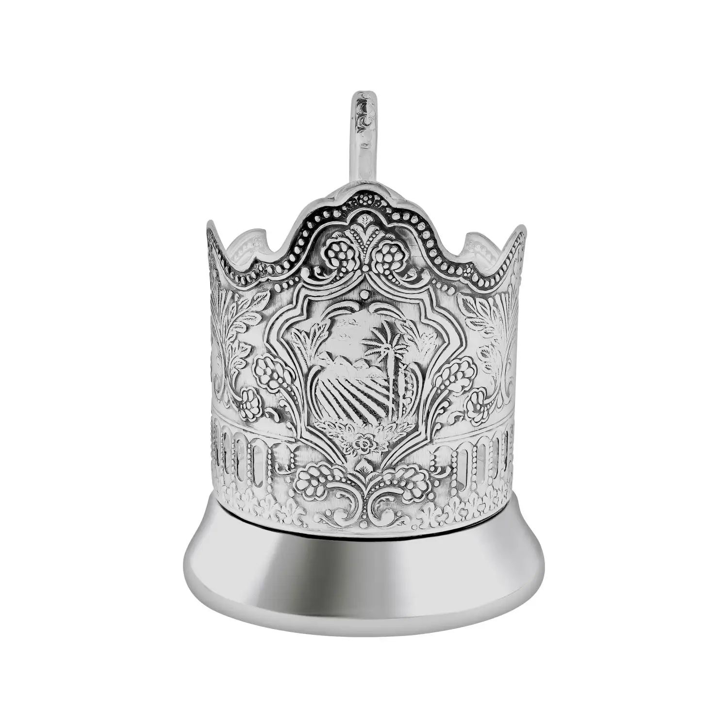 Подстаканник посеребренный "Пальма"