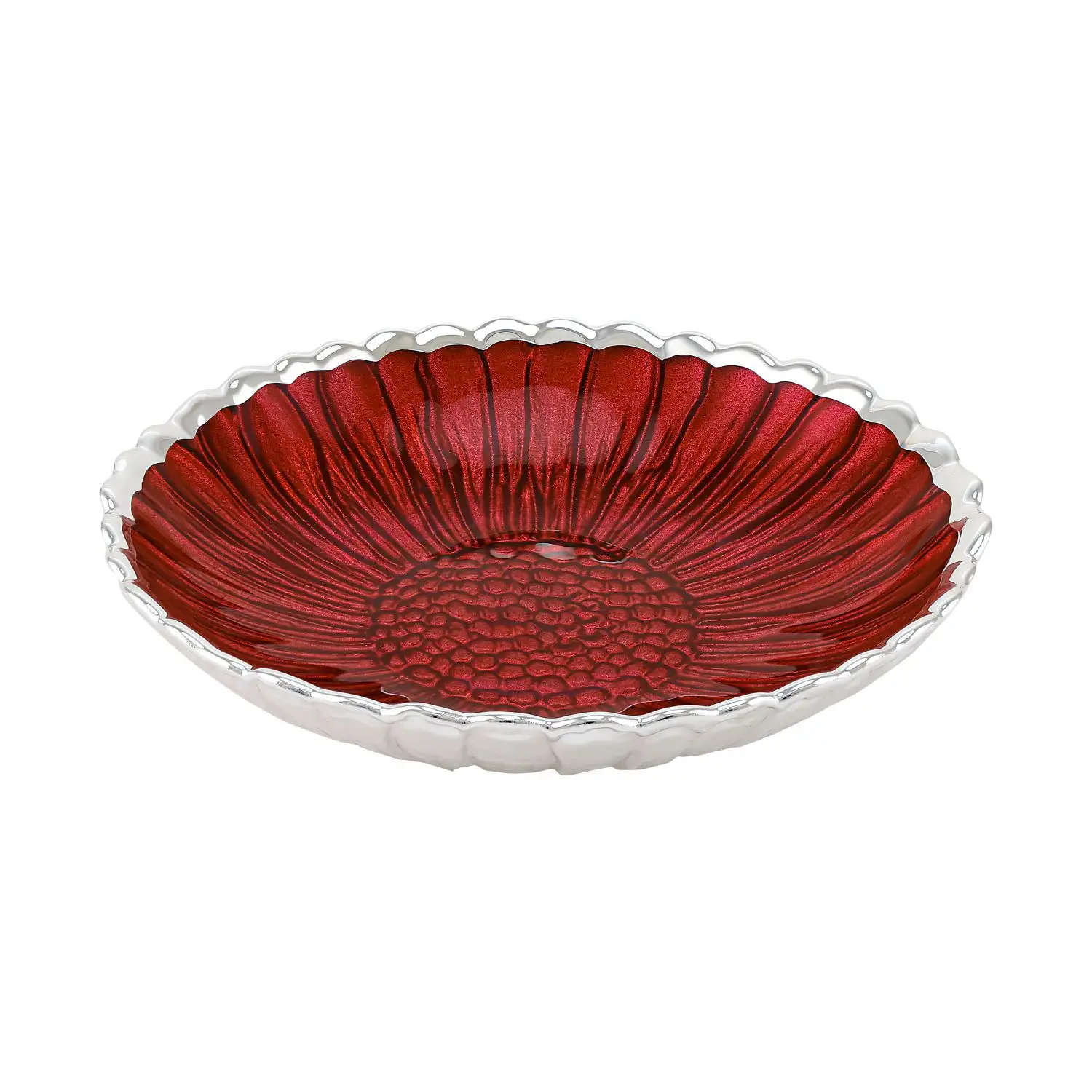 Тарелка стеклянная GIRASOLE (цвет красный) диаметр 14 см тарелка стеклянная quadrifoglio rigato цвет красный диаметр 15 см