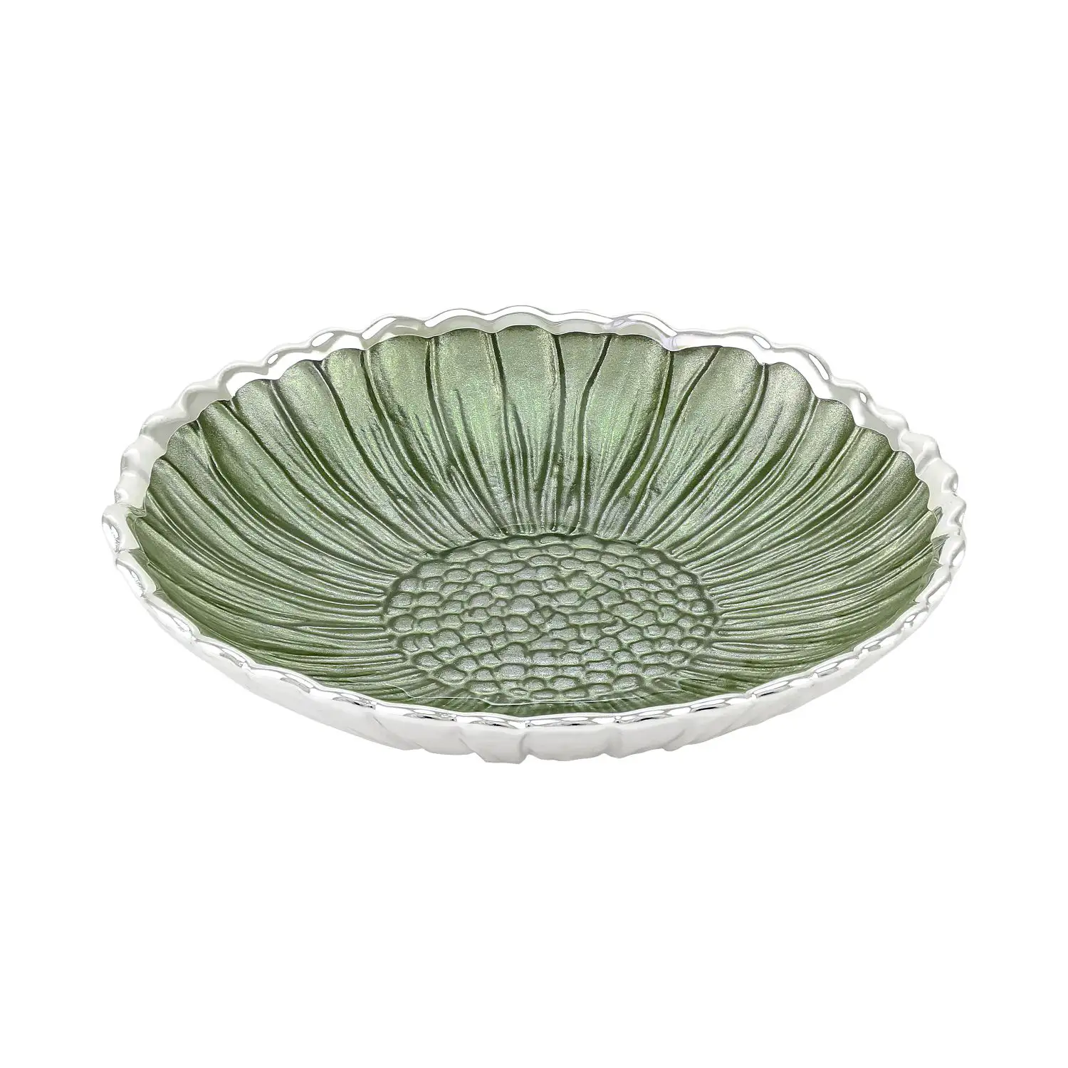 Тарелка стеклянная GIRASOLE (цвет зеленый) диаметр 14 см тарелка стеклянная girasole цвет золотой диаметр 14 см