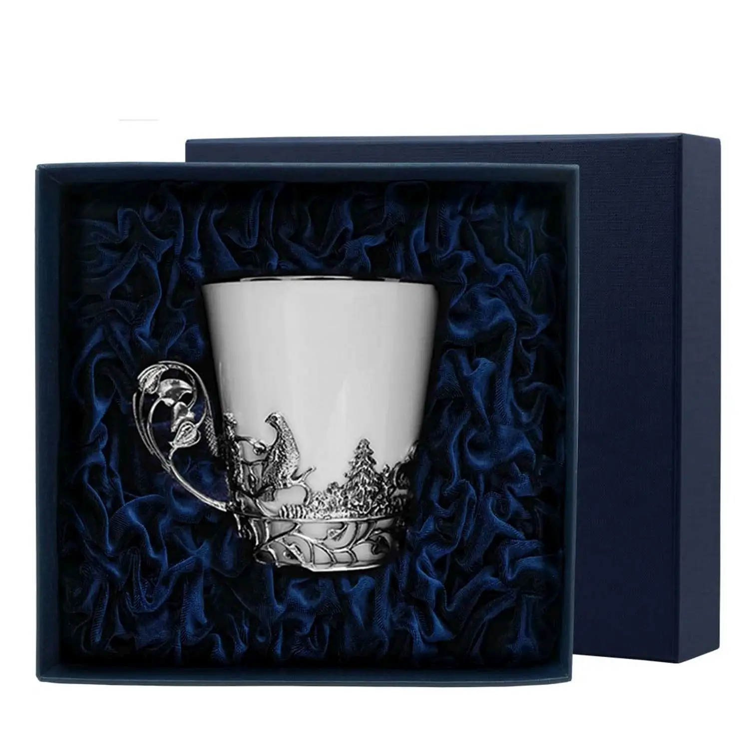 Чашка чайная Тетерев с чернением (Серебро 925)