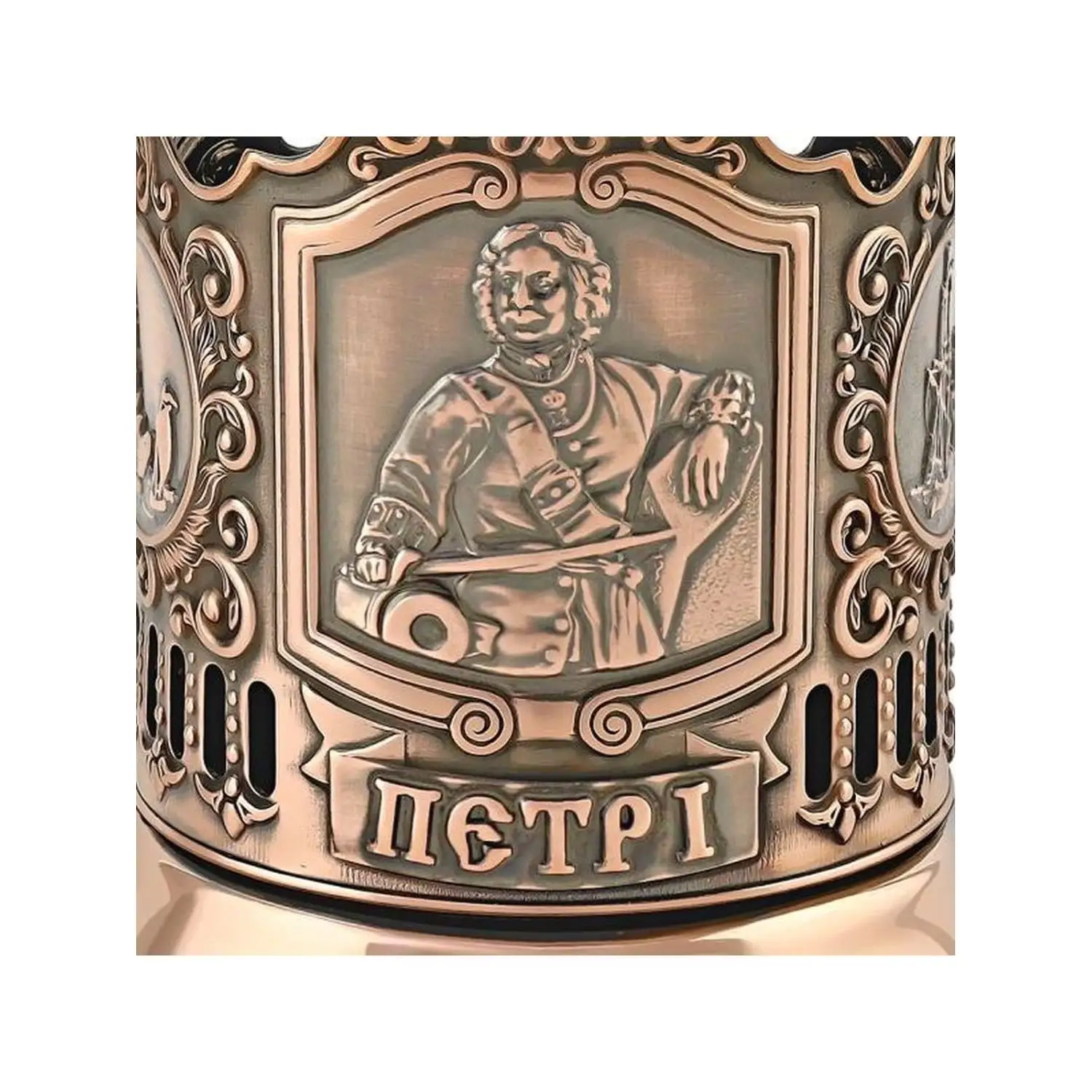Подстаканник медный "Пётр 1"