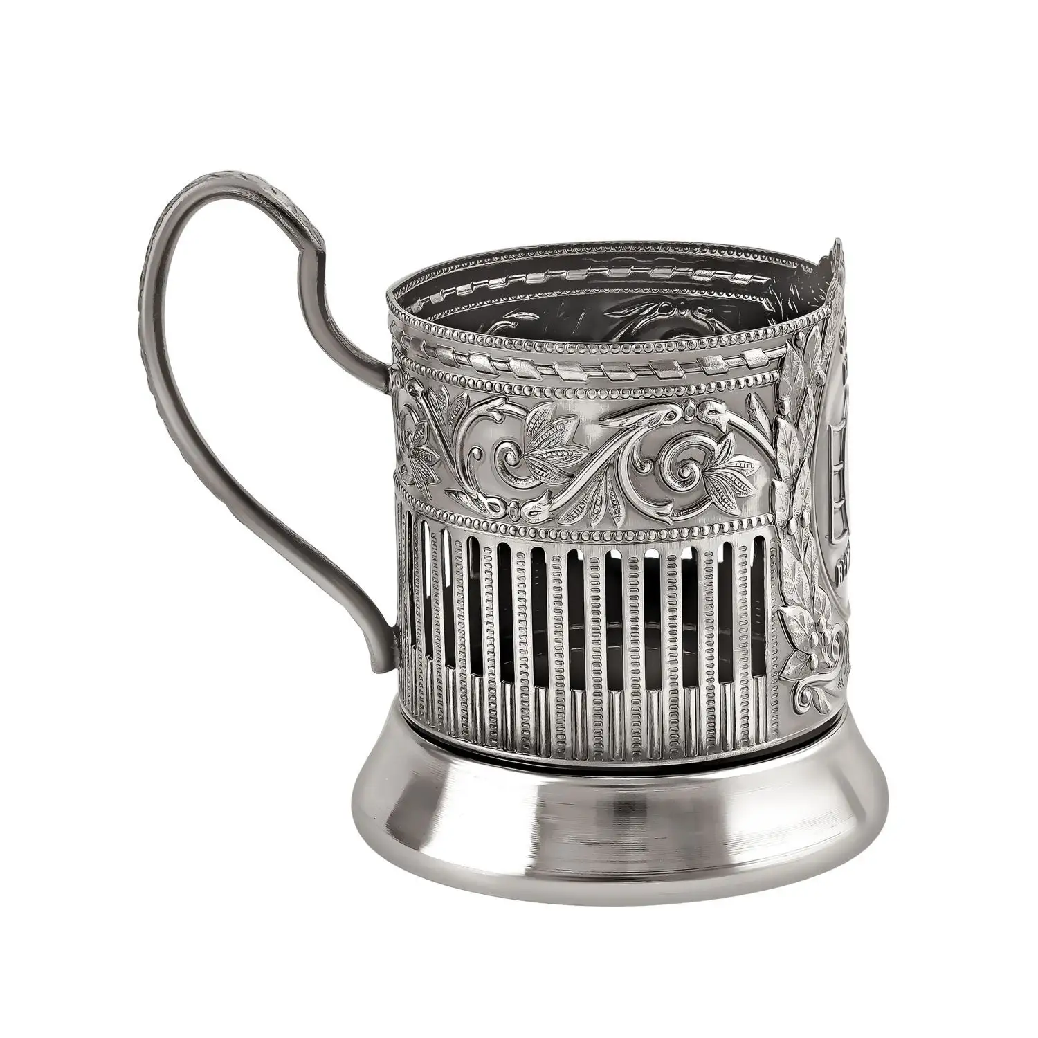 Подстаканник никелированный с чернением  "О"  УЦЕНЕННЫЙ ТОВАР