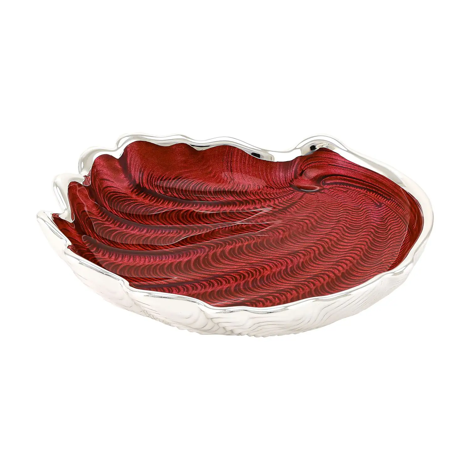 Тарелка стеклянная CONCHIGLIA (цвет красный) диаметр 15 см тарелка стеклянная quadrifoglio rigato цвет шалфей зеленый диаметр 15 см