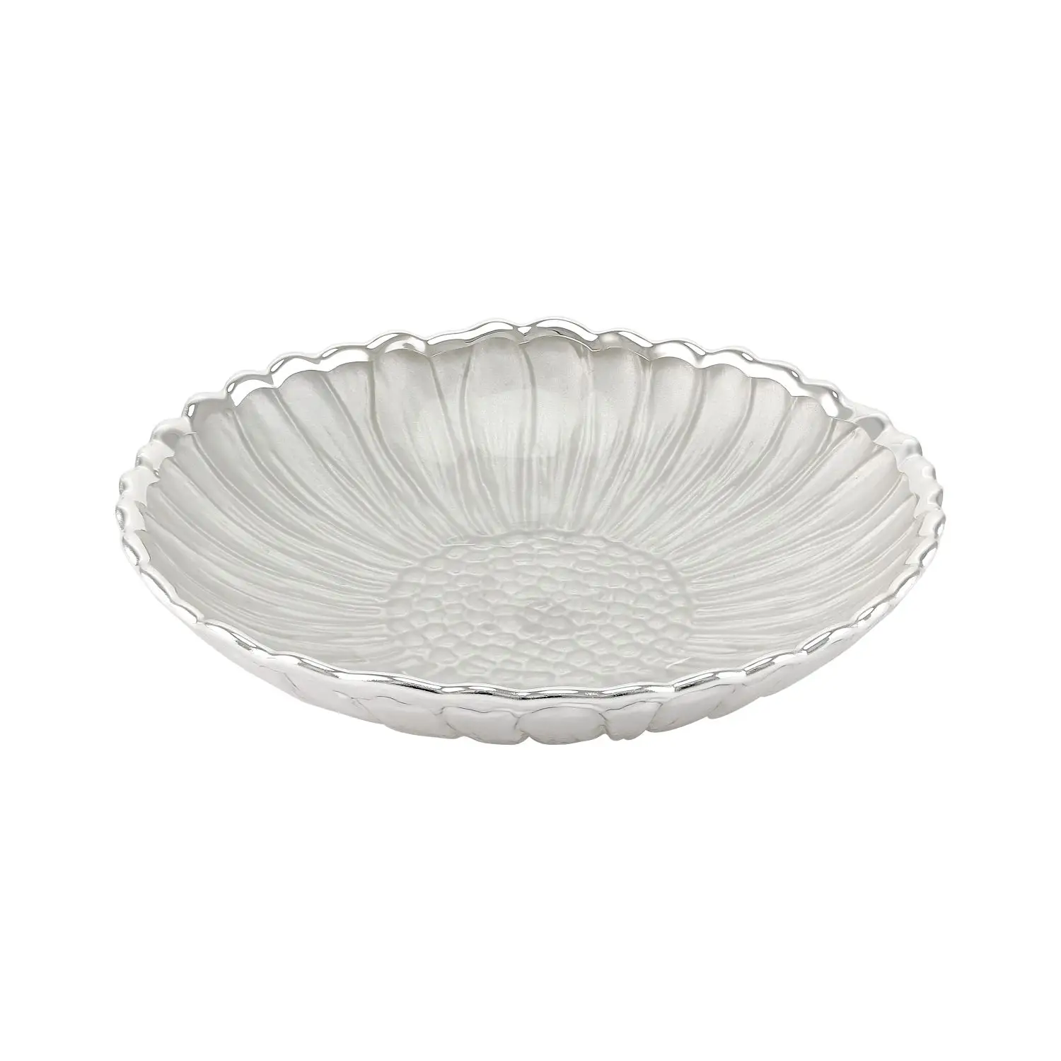 Тарелка стеклянная GIRASOLE (цвет жемчужно-белый) диаметр 14 см