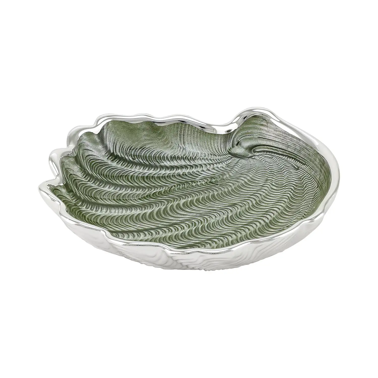 Тарелка стеклянная CONCHIGLIA (цвет зеленый) диаметр 15 см тарелка стеклянная quadrifoglio rigato цвет шалфей зеленый диаметр 15 см