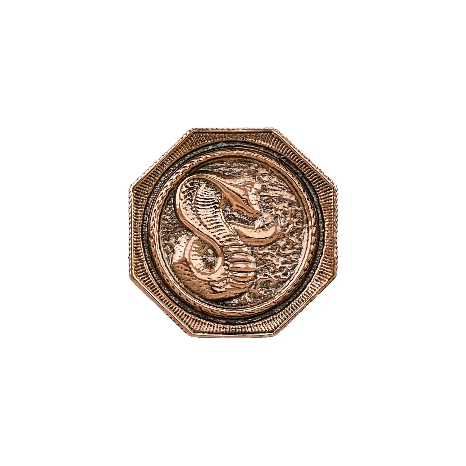 Монета восьмигранная "Достаток, богатство, успех" медная с чернением