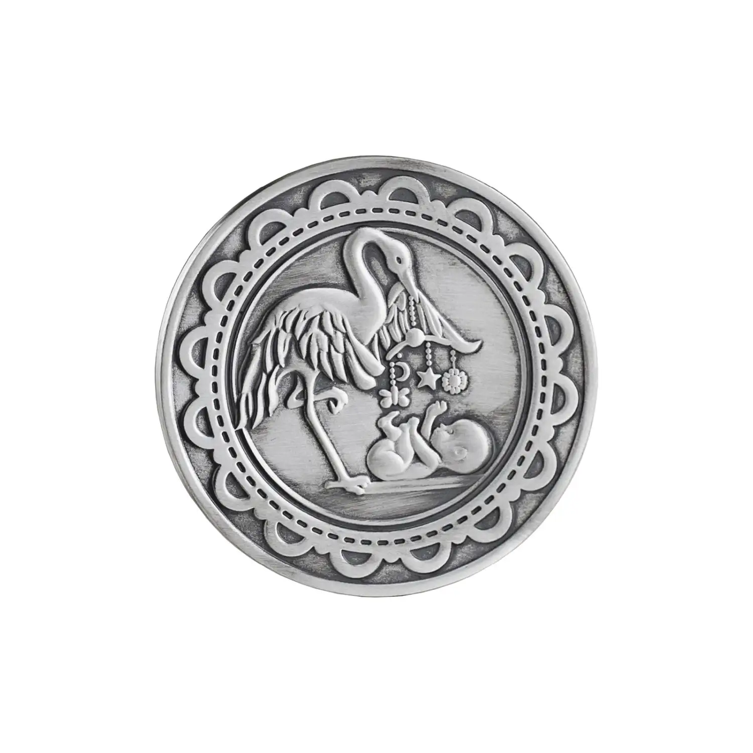 Медаль С рождением с чернью медаль с рождением с чернением и розовой эмалью серебро 925