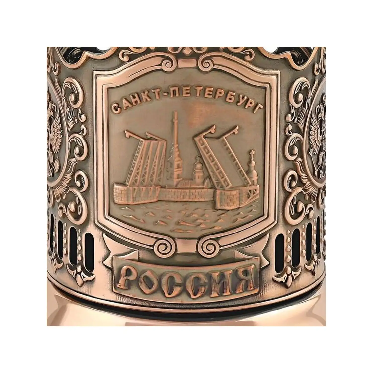 Подстаканник медный "Разводные мосты"
