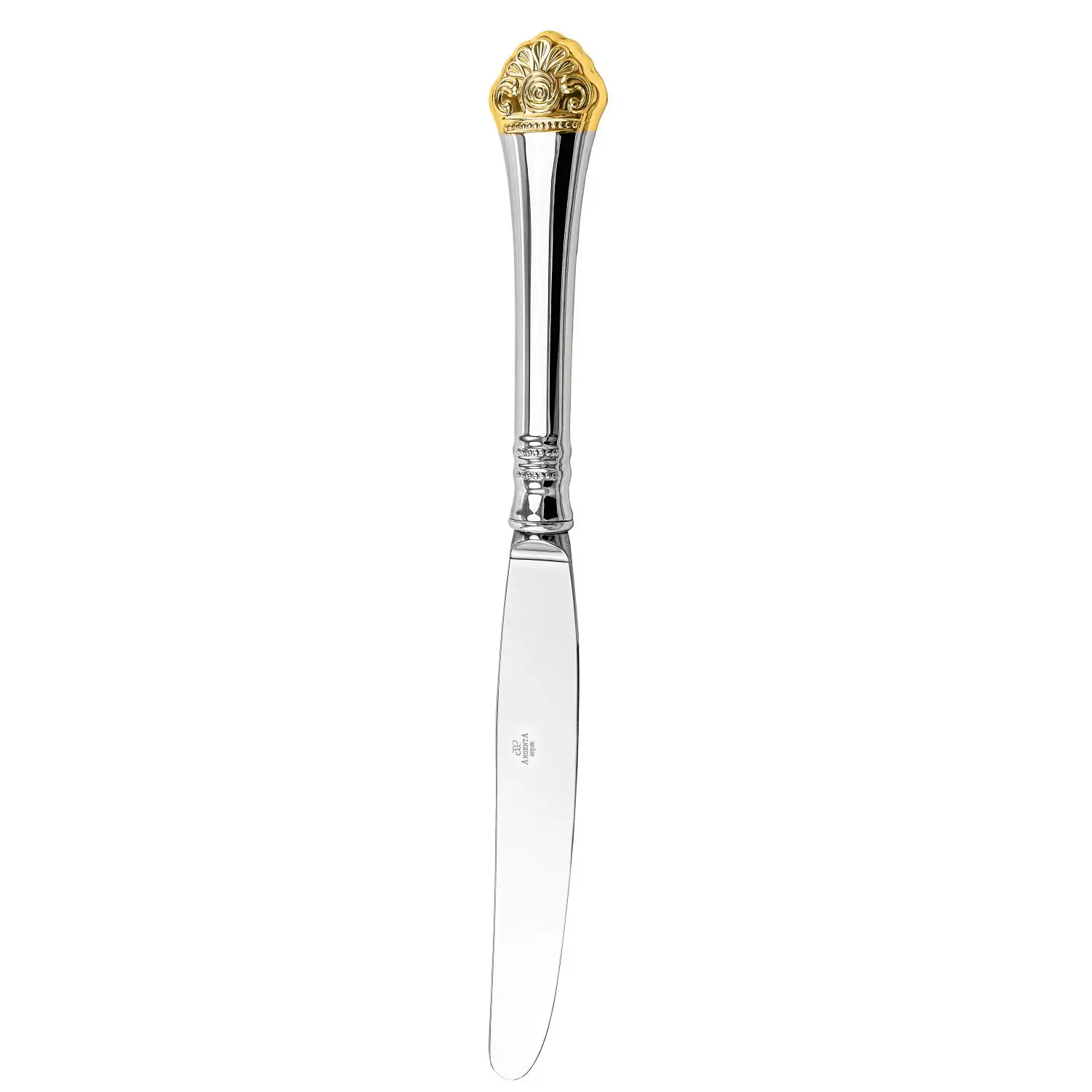 Нож столовый Афина с позолотой (Серебро 925)