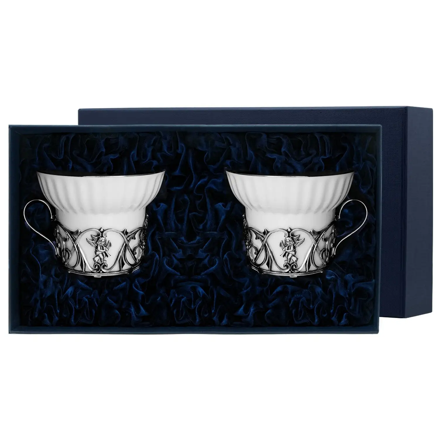 Чайная чашка Ангел с чернением (Серебро 925) чашка чайная тетерев с чернением серебро 925