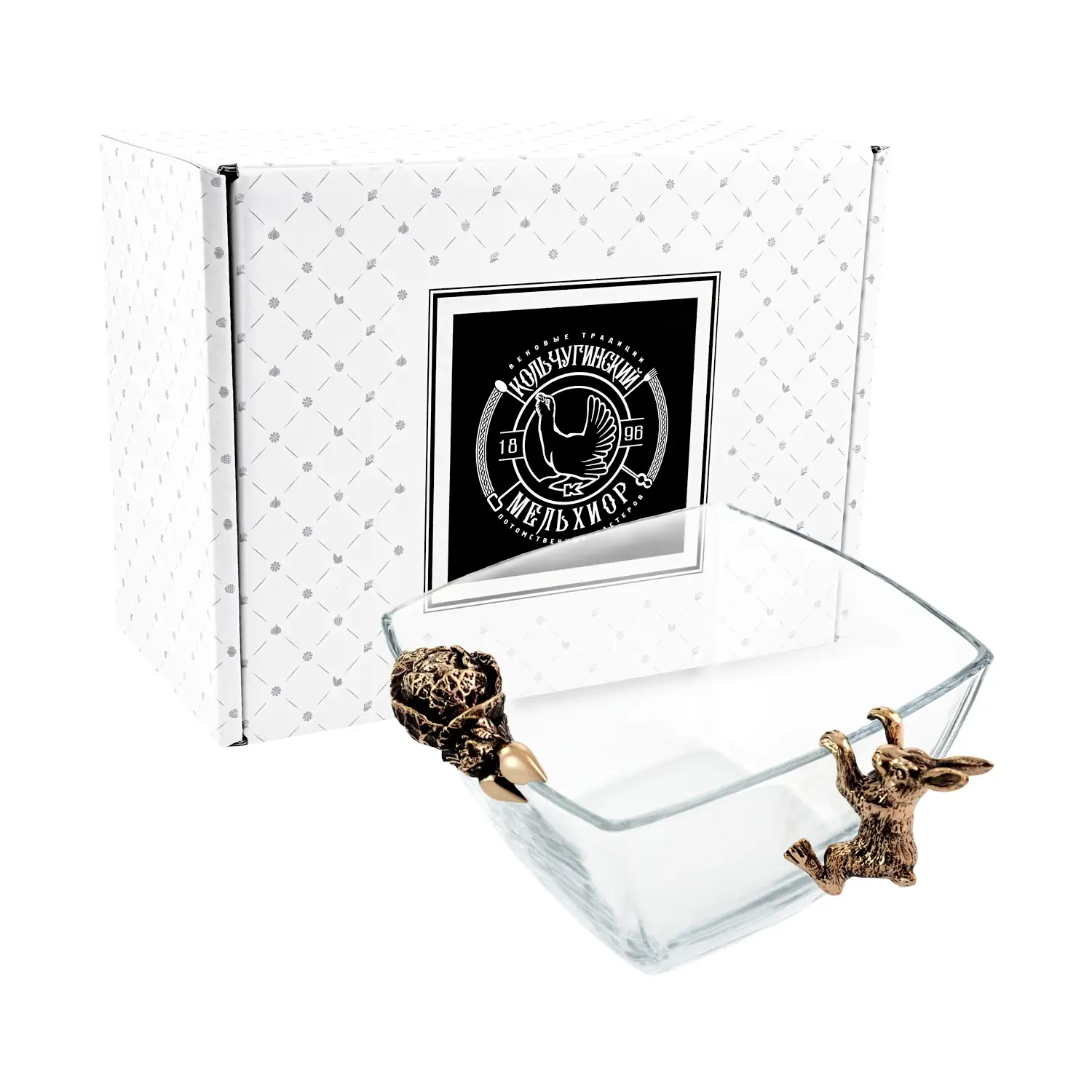 Чаша для орехов "Заяц" медная с чернением