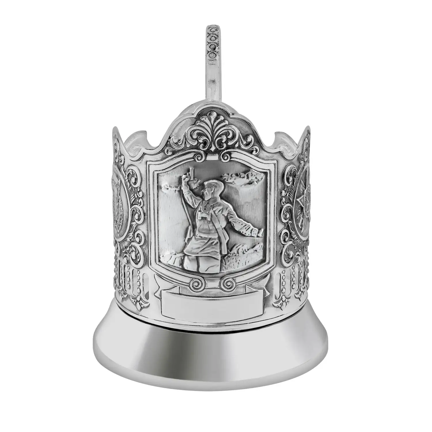 Набор для чая посеребренный "Комбат"