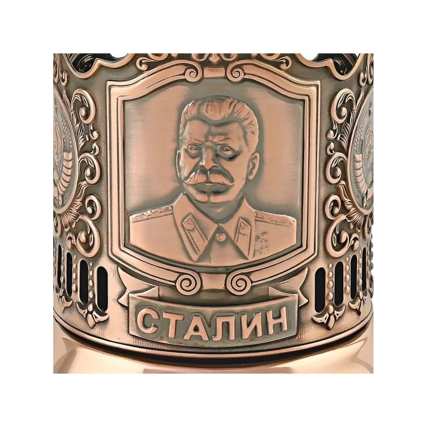 Фото Набор для чая медный "Сталин" №5