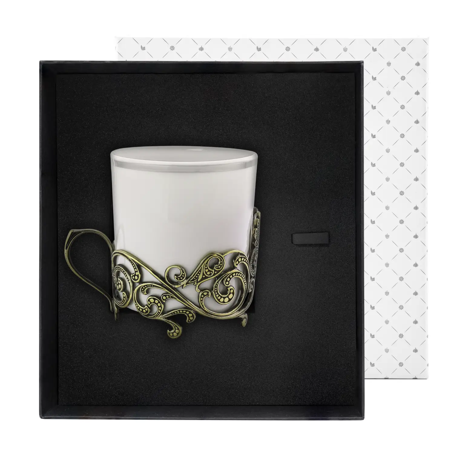 Чашка чайная Витая латунная с чернением