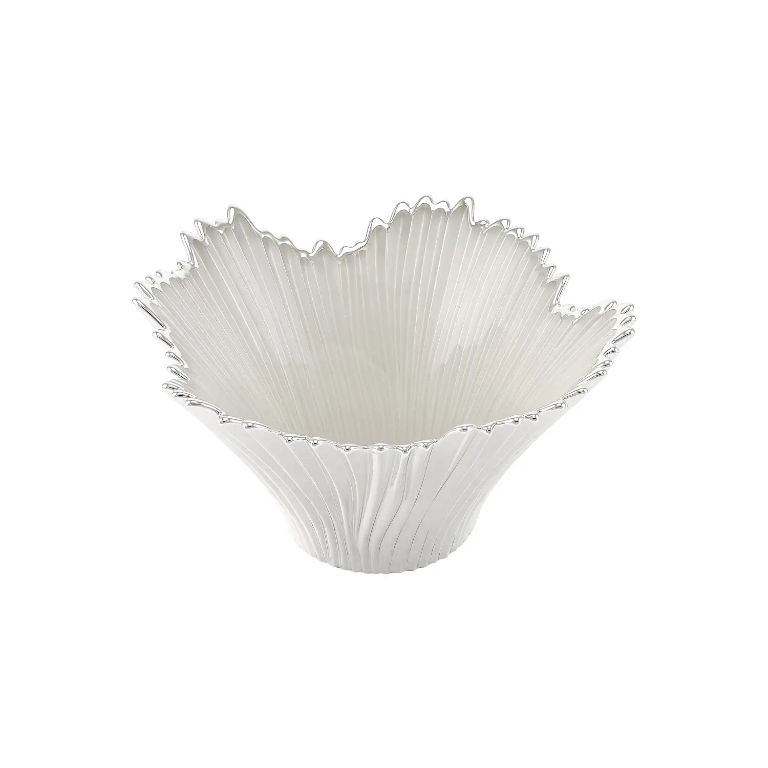 Чаша стеклянная VENEZIA (цвет жемчужно-белый) диаметр 20 см, высота 11 см