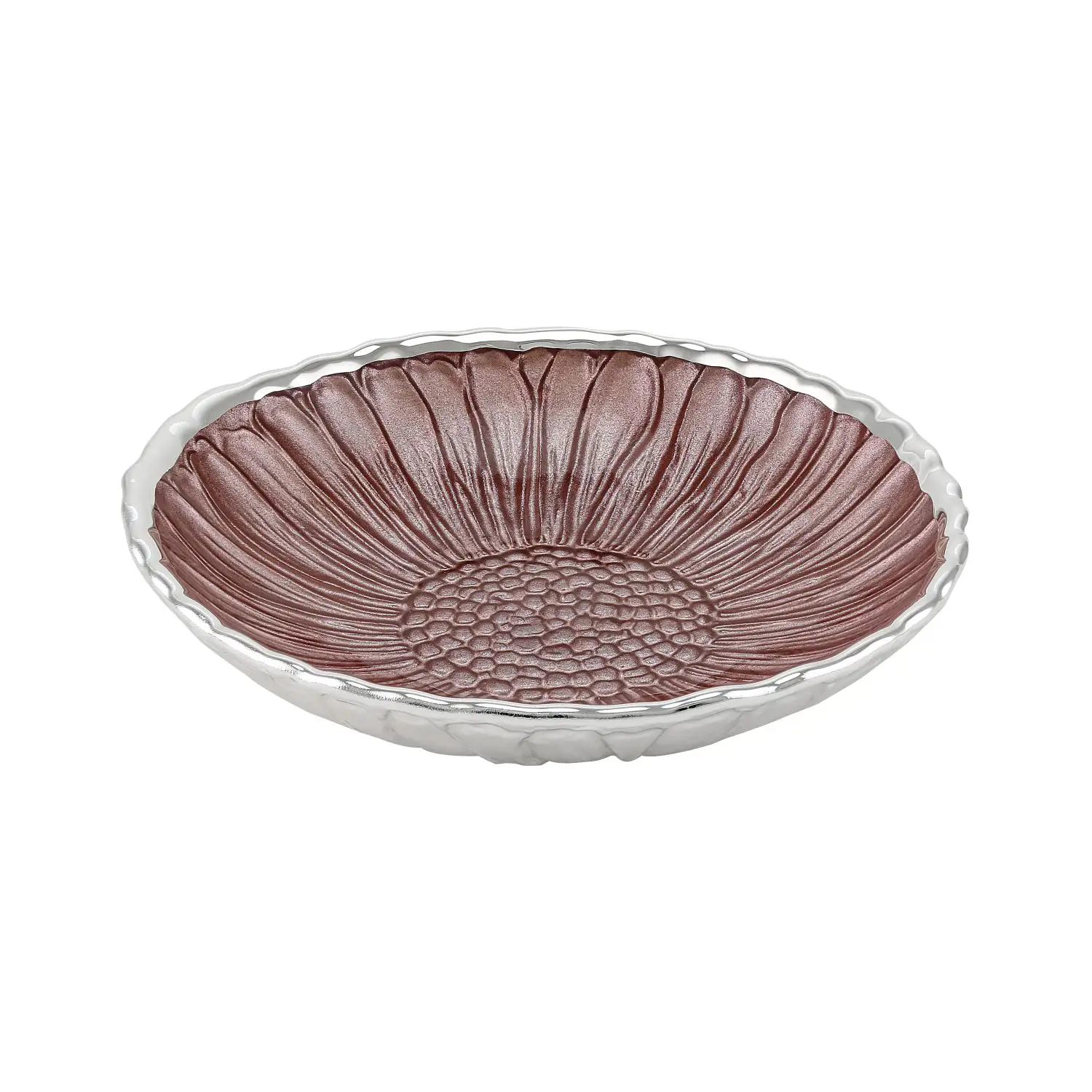 Тарелка стеклянная GIRASOLE (цвет бледно-розовый) диаметр 14 см
