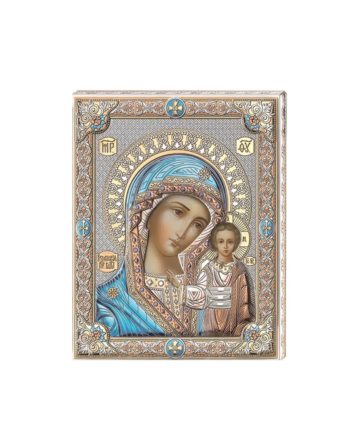 Икона Казанская Божья Матерь (12*15.5) иконка из серебра божья матерь казанская