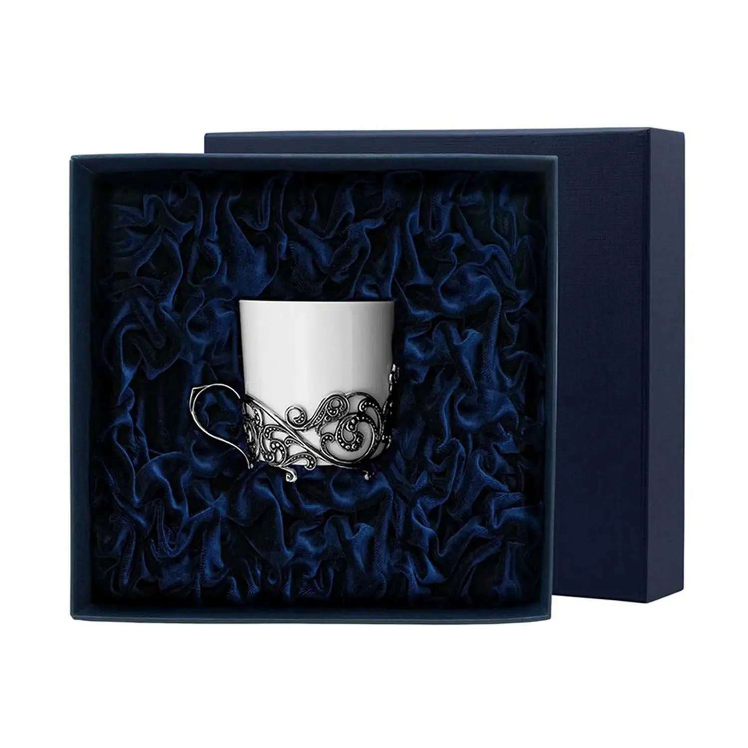 Чашка кофейная Витая с чернением (Серебро 925) чашка кофейная зайцы с чернением серебро 925