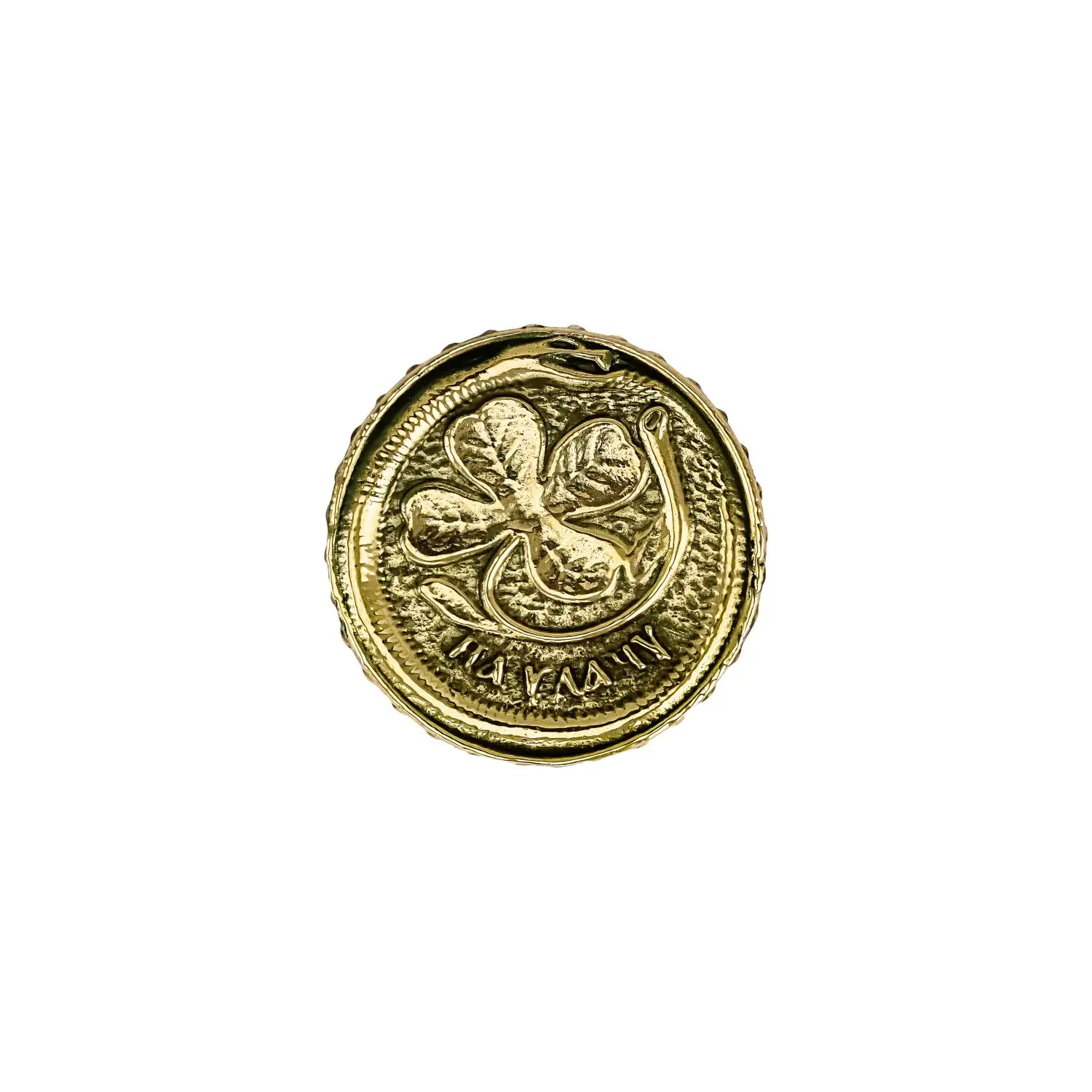 Монета круглая "На удачу" латунная с чернением