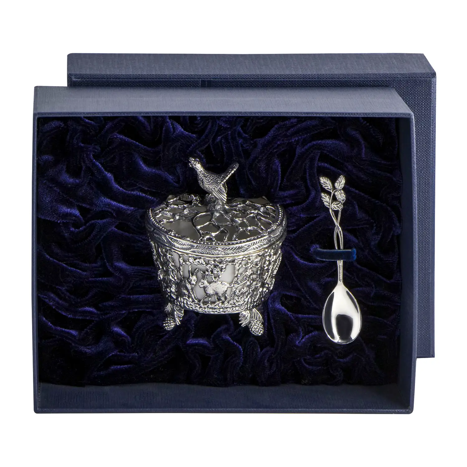 Солонка Охотничья-Глухарь с чернением (Серебро 925) рюмка охотничья чернением серебро 925