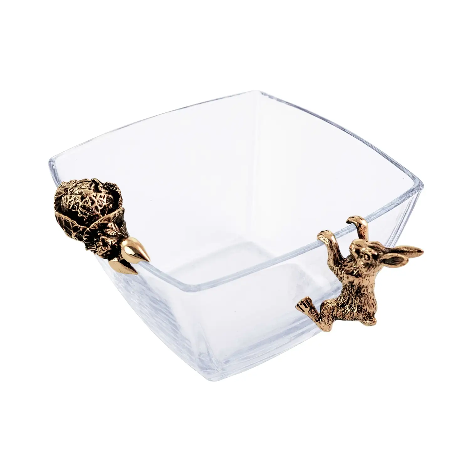 Чаша для орехов "Заяц" медная с чернением