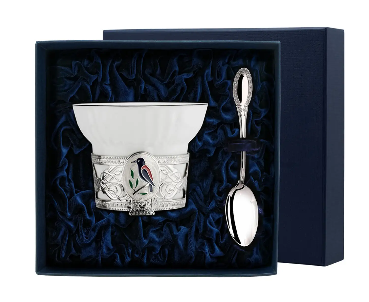 Набор чайная чашка Сизоворонка: ложка, чашка (Серебро 925) набор чайная чашка герб ложка чашка серебро 925