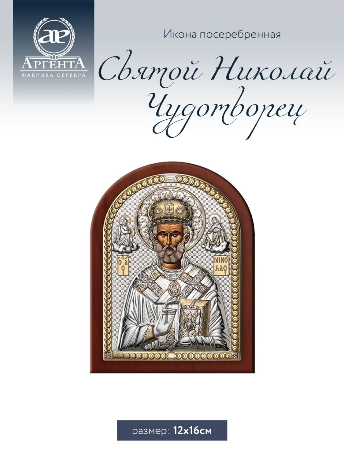 Икона Святой Николай Чудотворец (12*16)