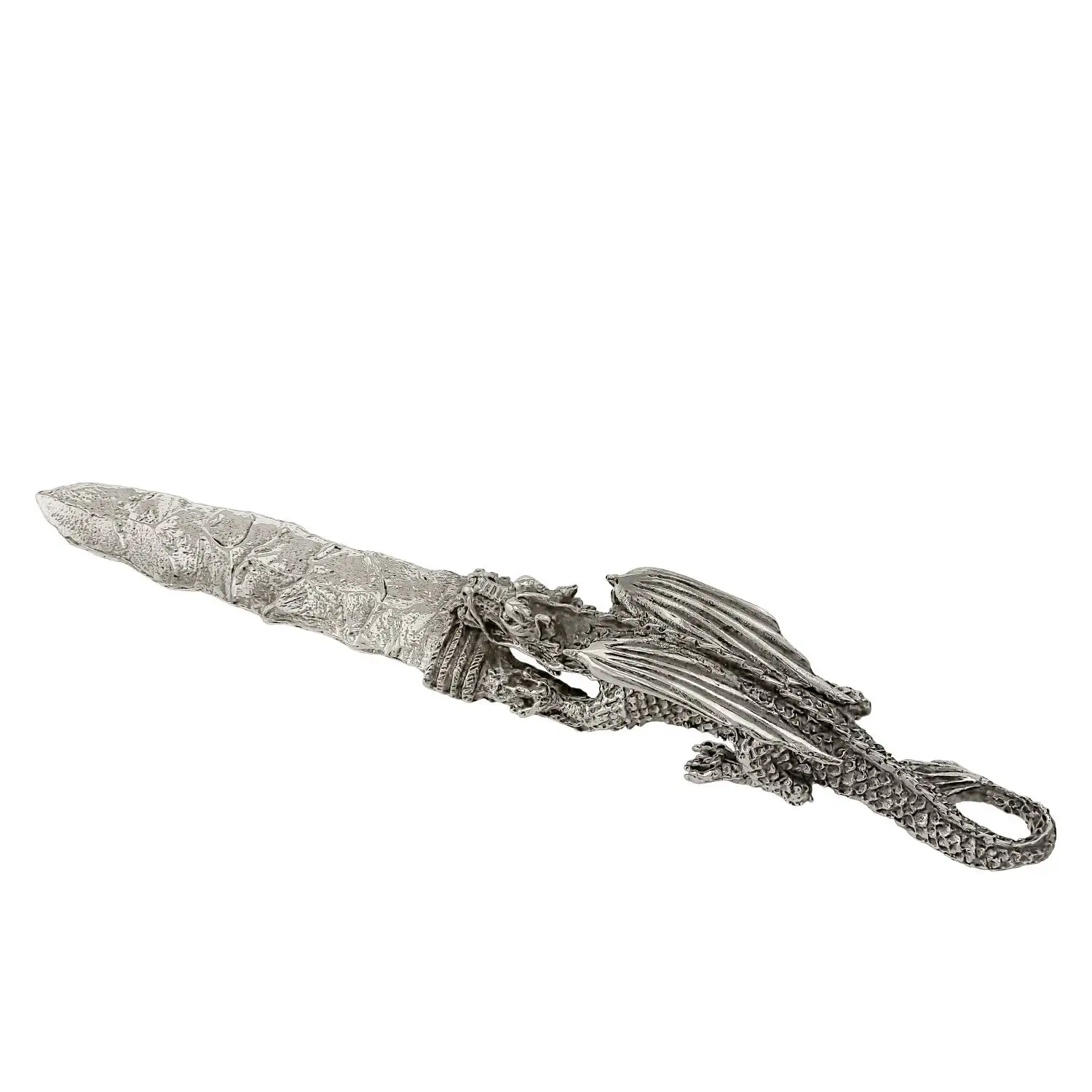 Нож для писем Дракон никелированный с чернением нож для писем дракон медный с чернением подарок на новый год