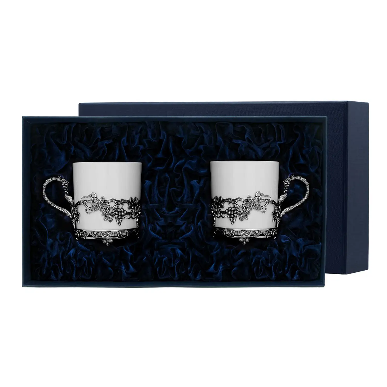 Чашка чайная Виноград с чернением (Серебро 925) чашка чайная стрекоза с чернением серебро 925
