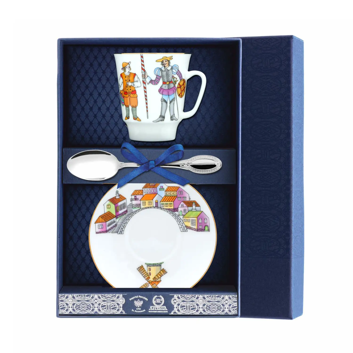 Набор чайный Майская - Балет Дон Кихот : ложка, рамка для фото, чашка (Серебро 925) набор чайный майская балет лебединое озеро ложка рамка для фото чашка серебро 925