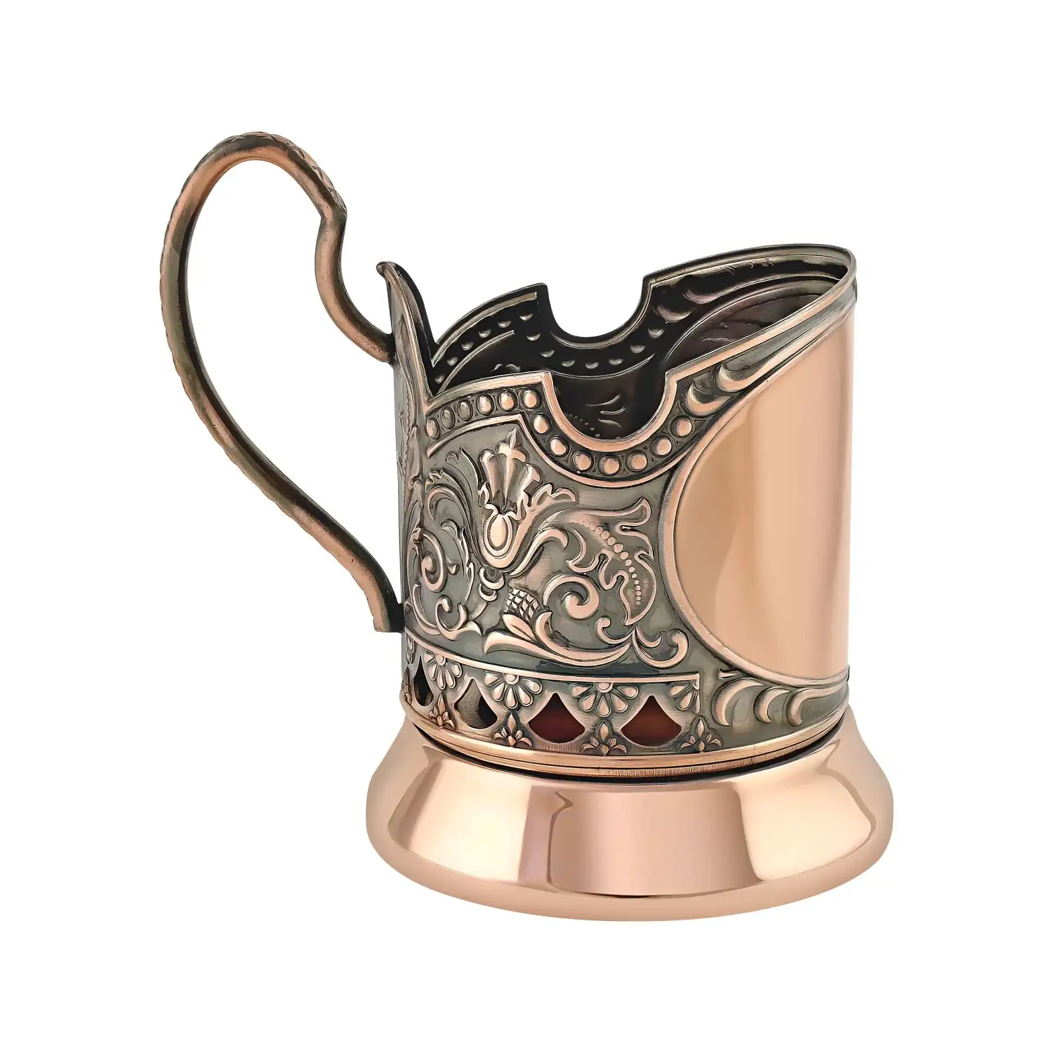 Подстаканник  медный  "Обезличенный (новая пластина)"