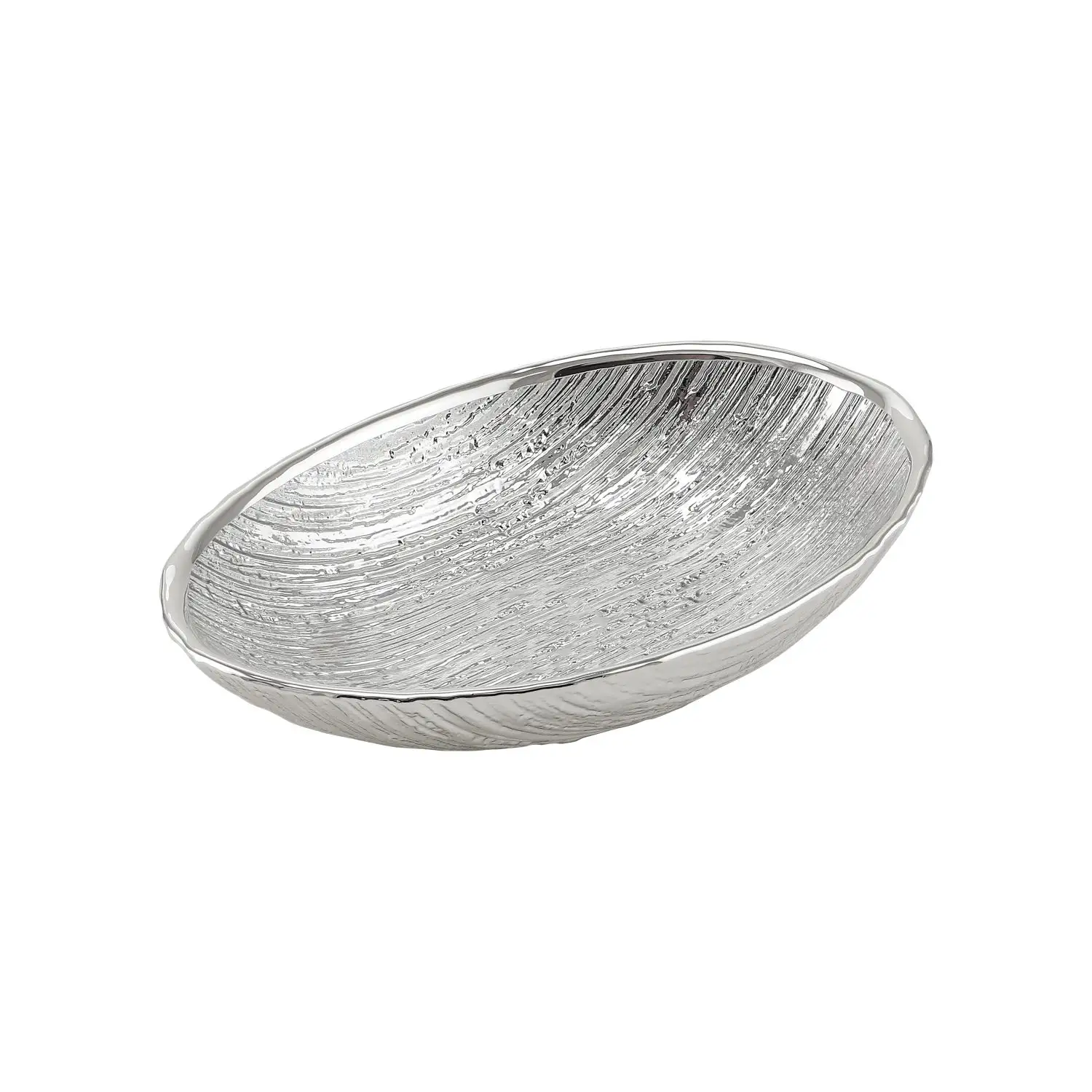 Блюдо стеклянное GRANITO (цвет серебро) 18 х 12 см