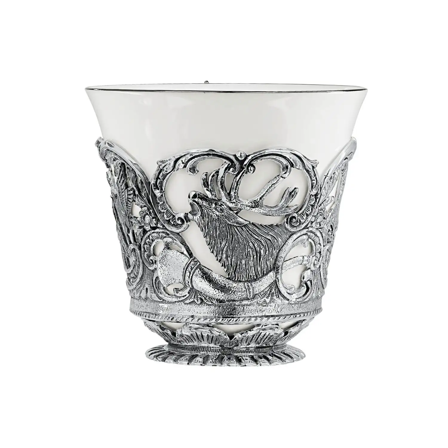Фото Набор чайная чашка "Королевская охота": ложка, чашка (Серебро 925) №3