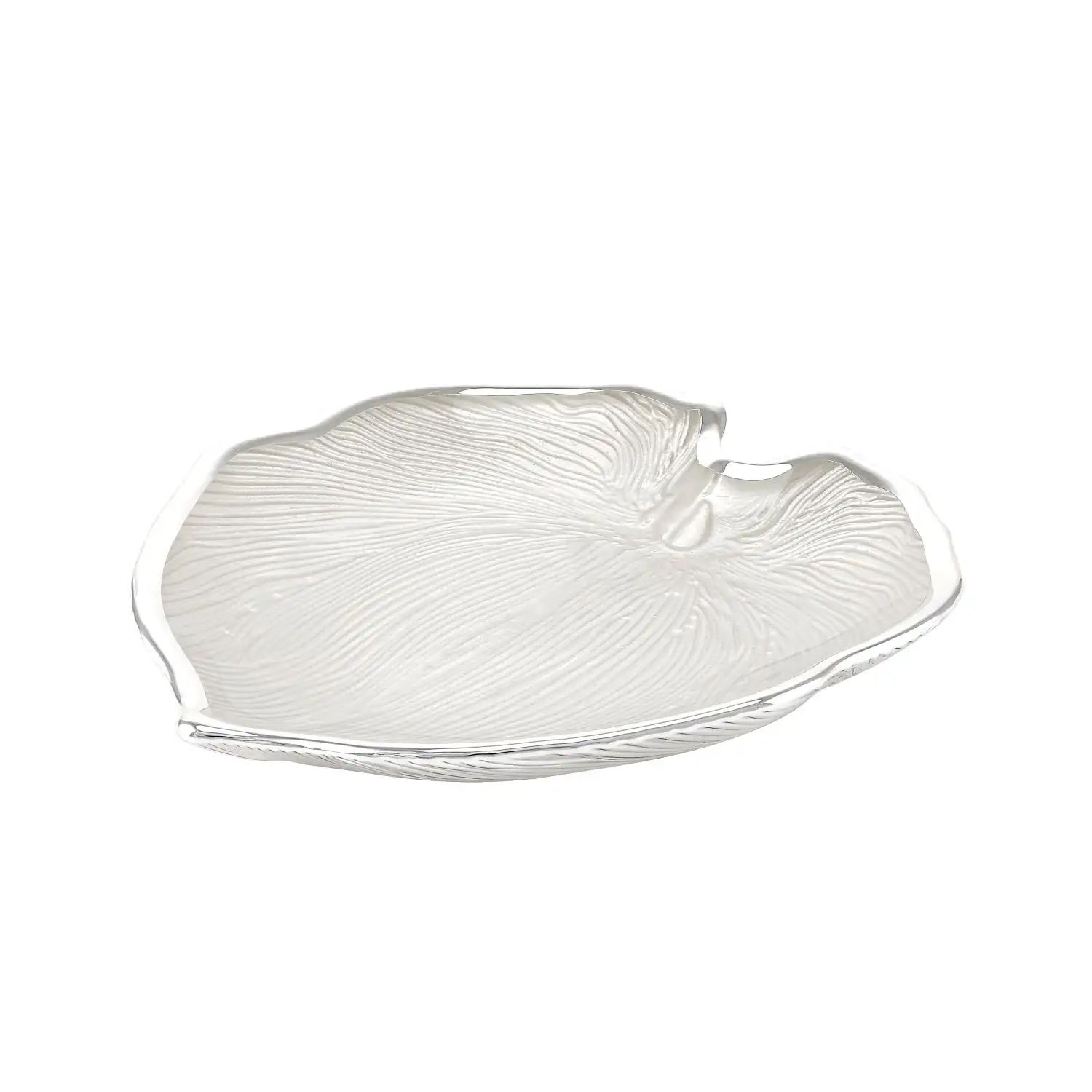 Чаша стеклянная FOGLIA (жемчужно-белый) диаметр 15 см