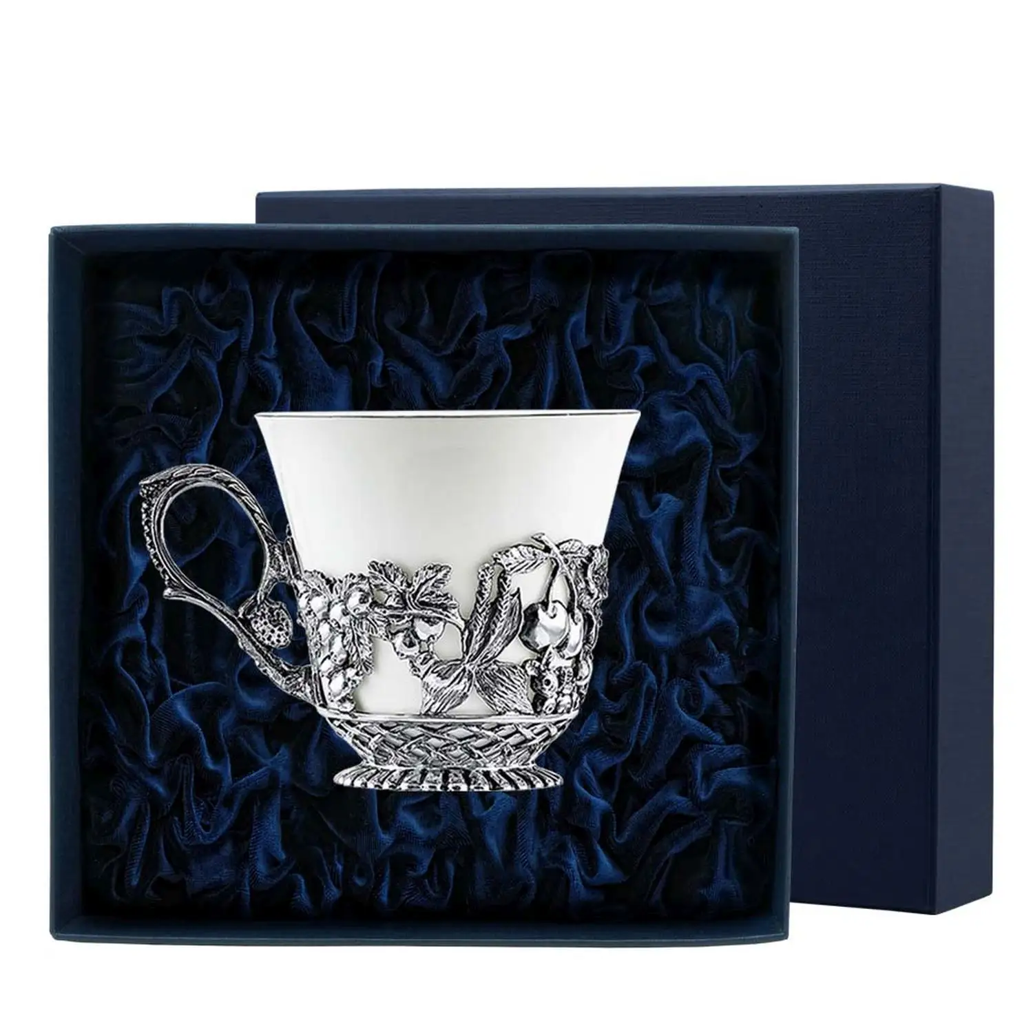 Чашка чайная Натюрморт с чернением (Серебро 925) чашка чайная симфония с чернением серебро 925