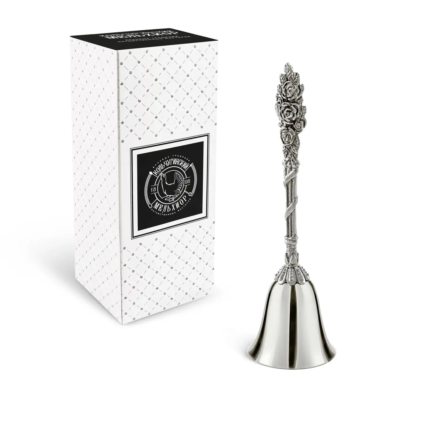 Колокольчик "Розалия" никелированный с чернением (малый)