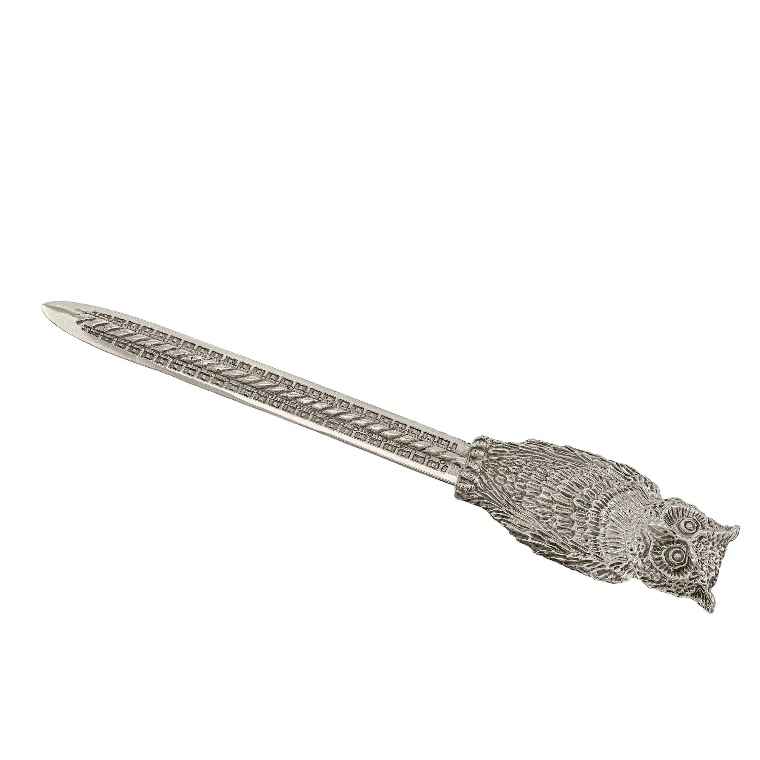 Нож для писем Сова никелированный с чернением нож д писем крокодил мельхиоровый с чернением