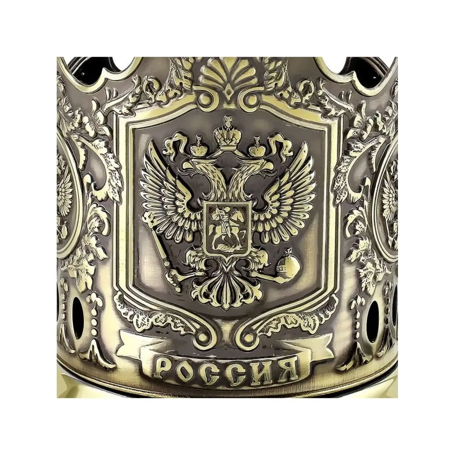 Подстаканник латунный "Герб России"