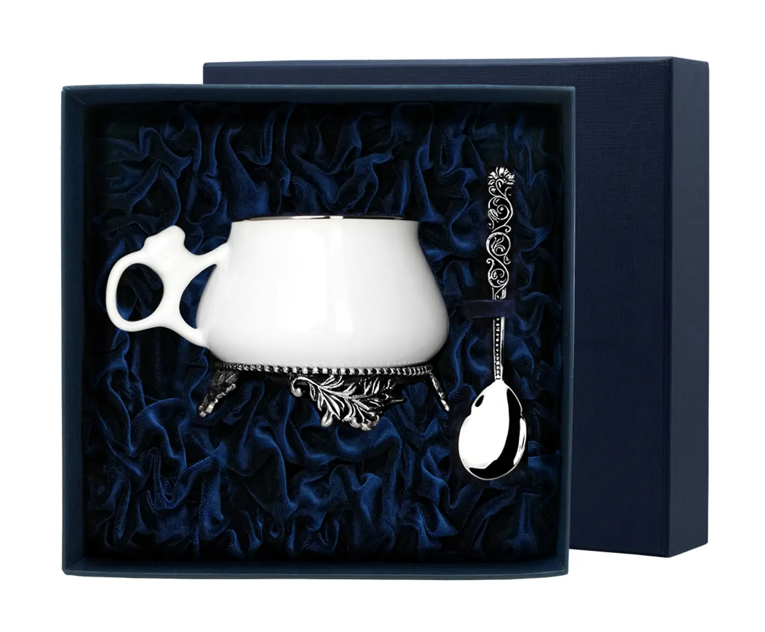 Набор чайный Билибина: ложка, чашка (Серебро 925) набор чайный тигр с позолотой ложка чашка серебро 925