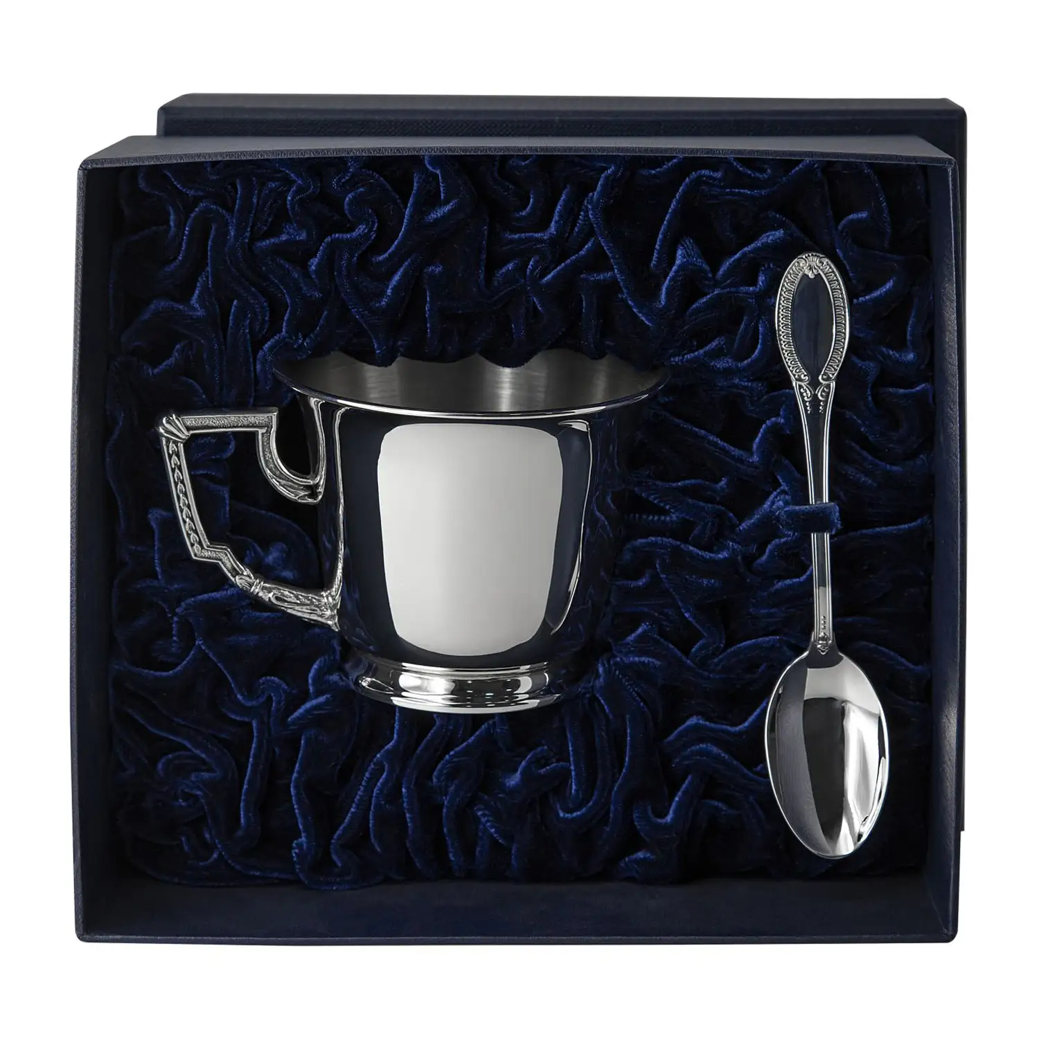 Набор чайная чашка Император: ложка, чашка (Серебро 925) набор чайная чашка лебедь ложка чашка серебро 925