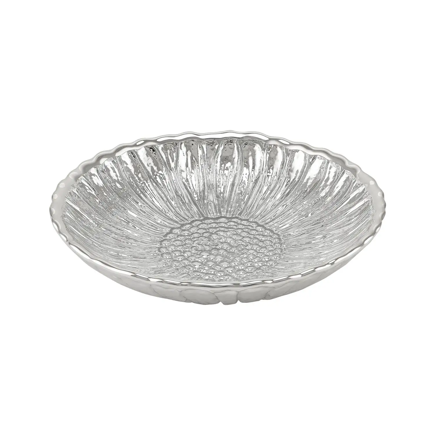 Тарелка стеклянная GIRASOLE (цвет серебрянный) диаметр 14 см
