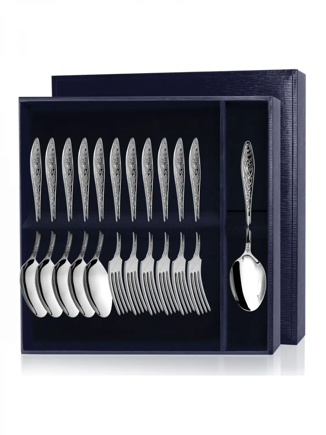 Набор десертный Морозко: вилка и ложка (Серебро 925) набор десертный морозко вилка ложка нож серебро 925