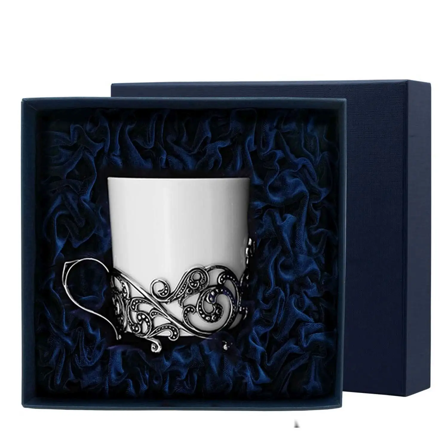 Чашка чайная Витая с чернением (Серебро 925)