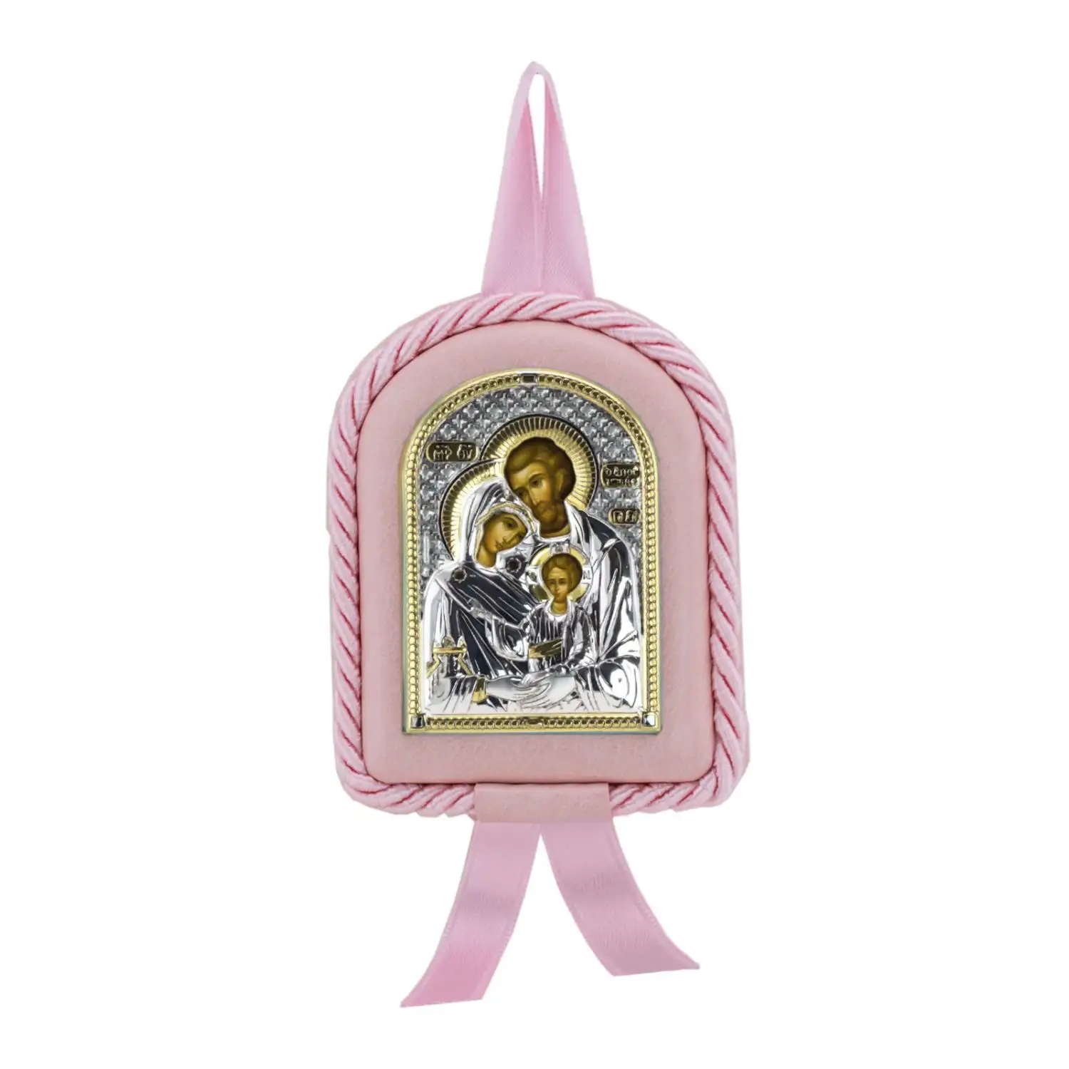 Икона детская Святое Семейство роз. (7*9)
