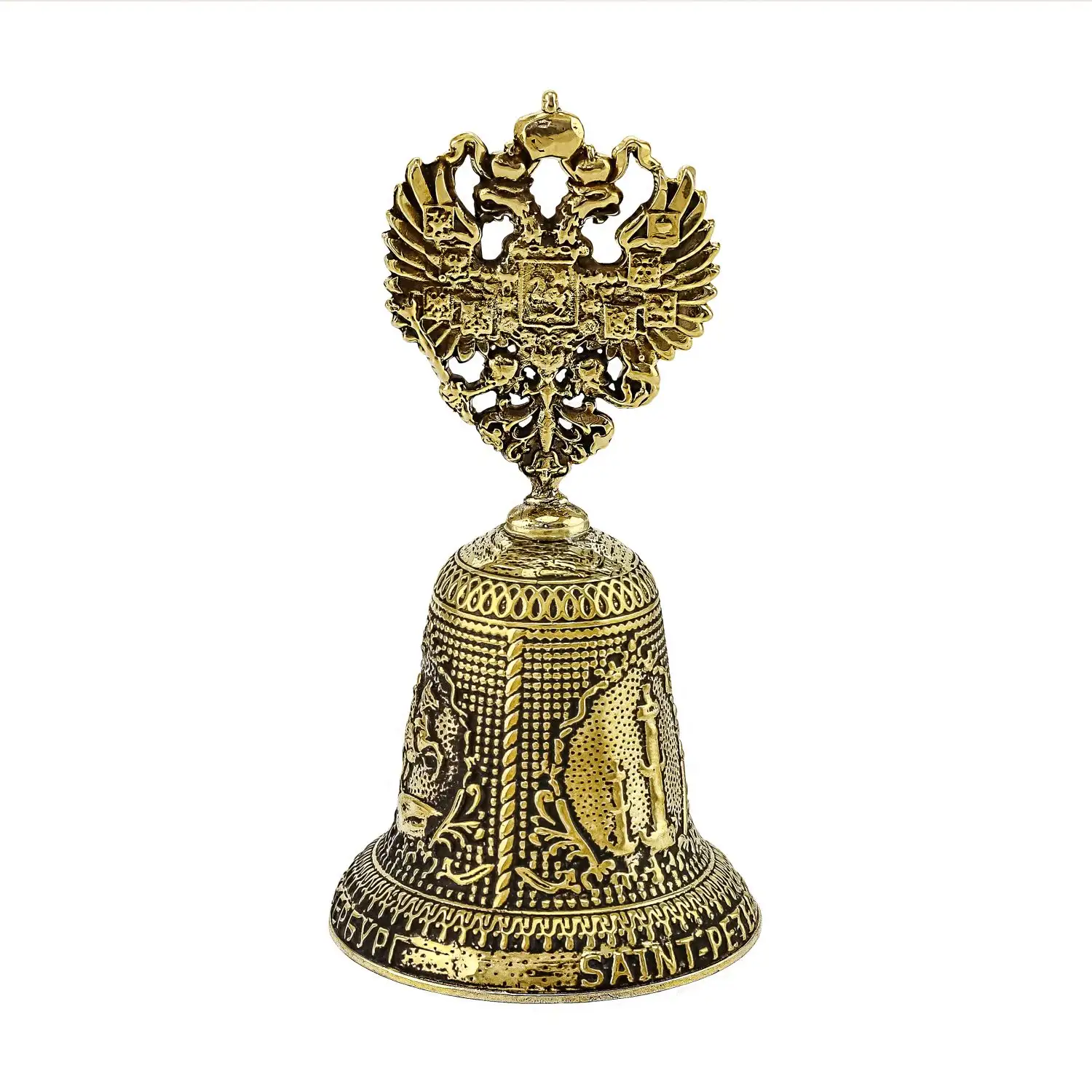 Колокольчик "Санкт-Петербург" латунный с чернением