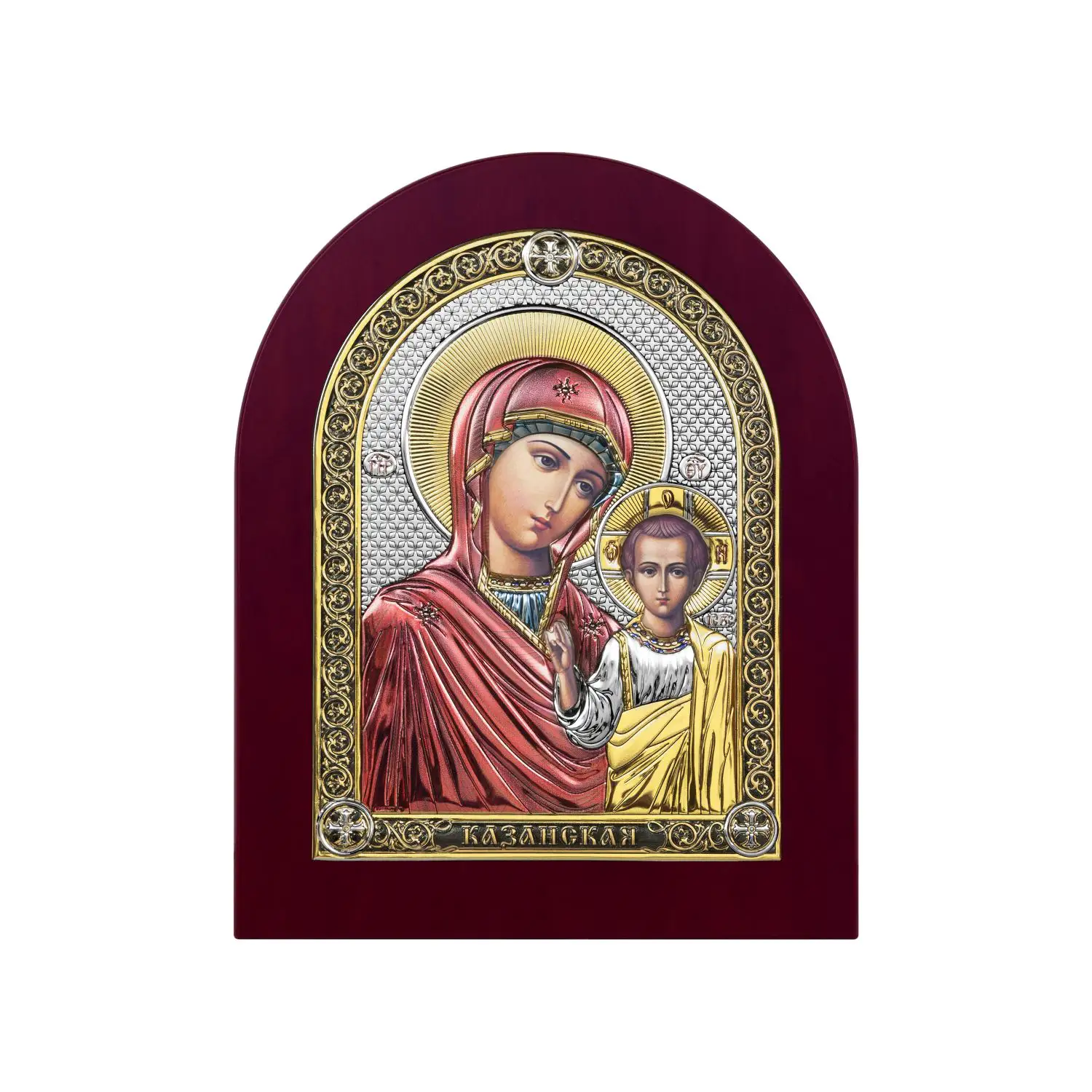 Икона Казанская Божья Матерь (10*12.5) набор крестильный с ложкой казанская божья матерь из чернёного серебра